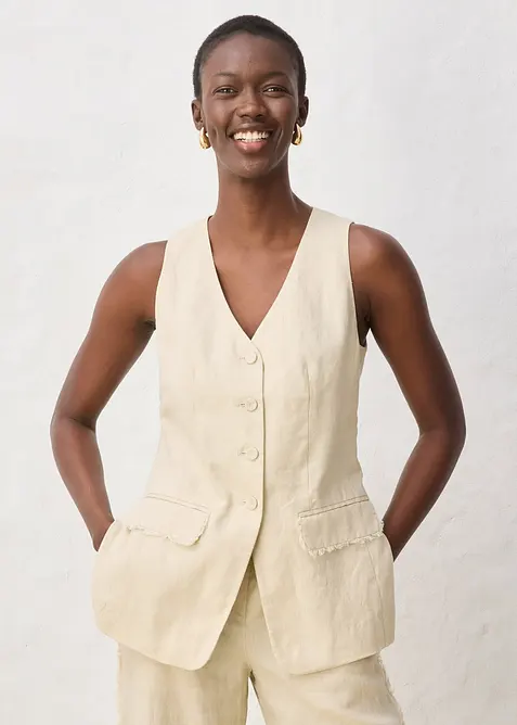 Dressvest i 100% lin, bonprix