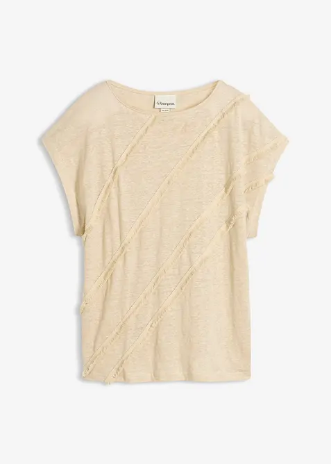 Topp av 100% lin med applikasjon, bonprix