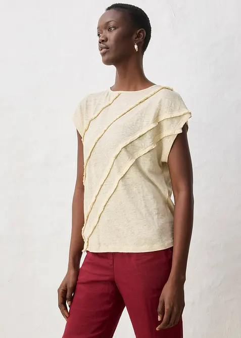 Topp av 100% lin med applikasjon, bonprix