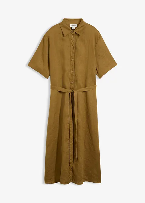 Skjortekjole i 100% lin, bonprix