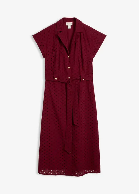 Skjortekjole i hullblonde-materiale, bonprix