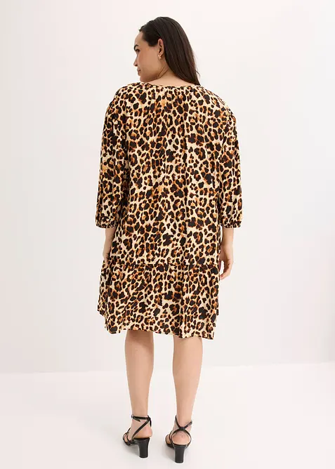 Tunikakjole med print av strukturert krepp, bonprix