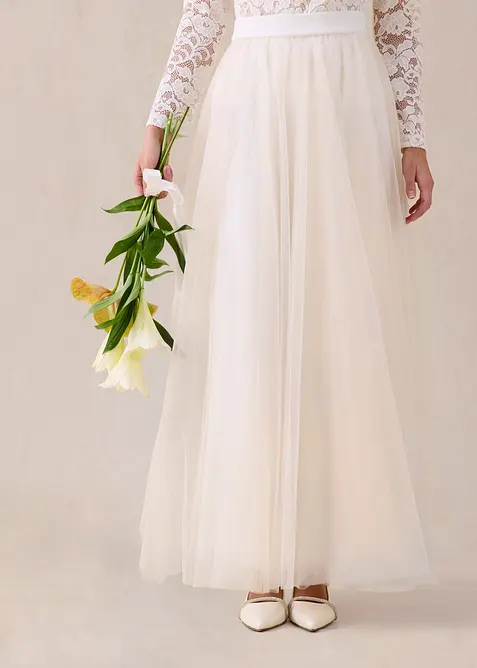 Maxiskj&oslash;rt i fin tyll, bonprix