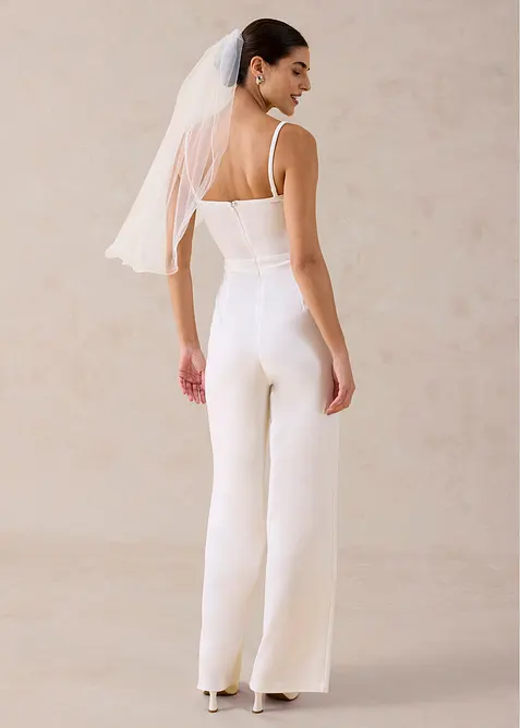 Jumpsuit i strukturert krepp med perlebroderier, bonprix