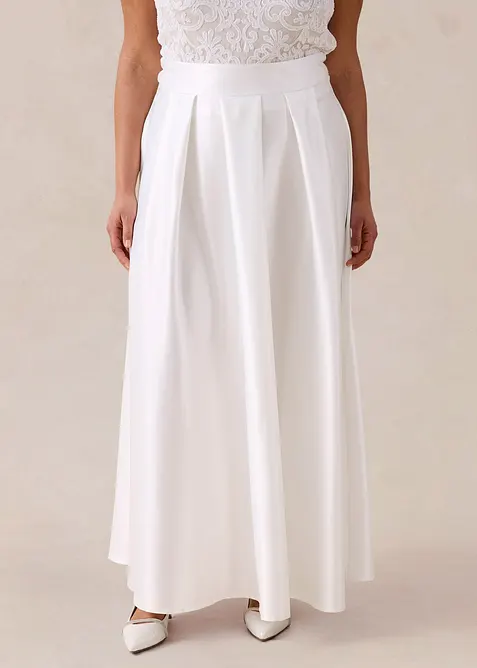 Maxiskj&oslash;rt i blank sateng, bonprix