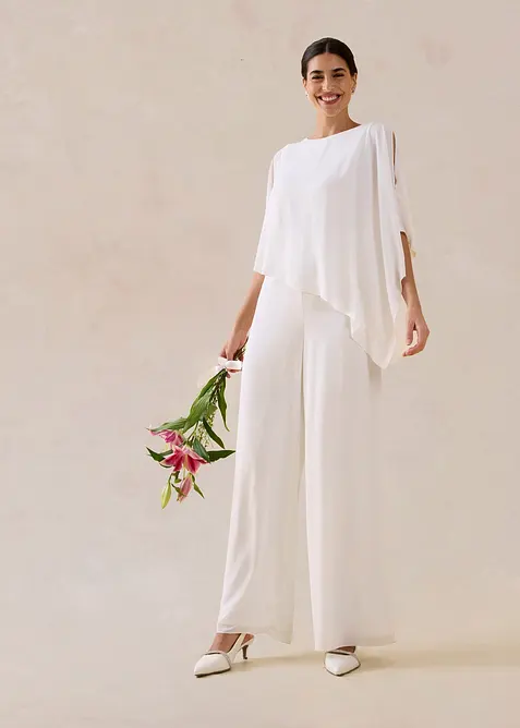 Jumpsuit av fin chiffon, bonprix