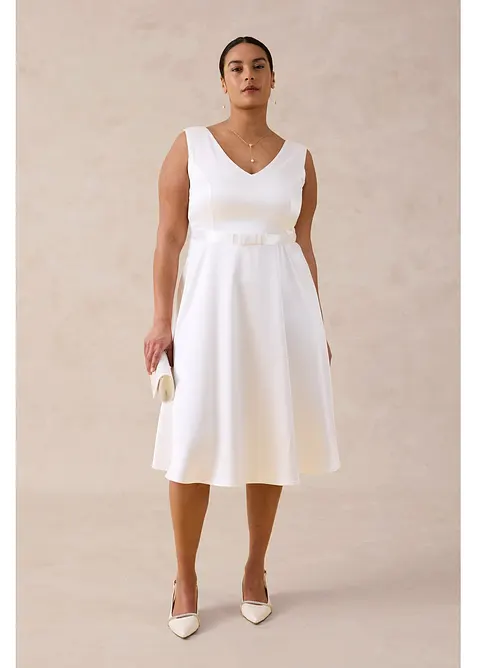 Etuikjole i blank sateng, bonprix