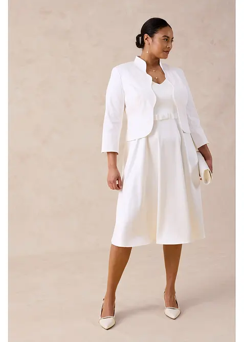 Etuikjole i blank sateng, bonprix