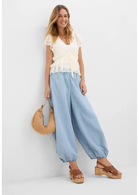 Haremsbukse av lett linmiks, bonprix