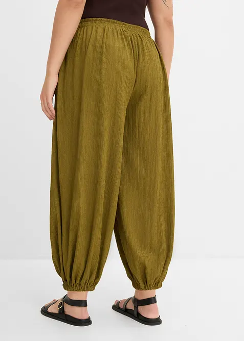 Haremsbukse av strukturert krepp, bonprix