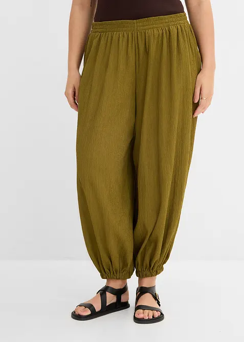 Haremsbukse av strukturert krepp, bonprix