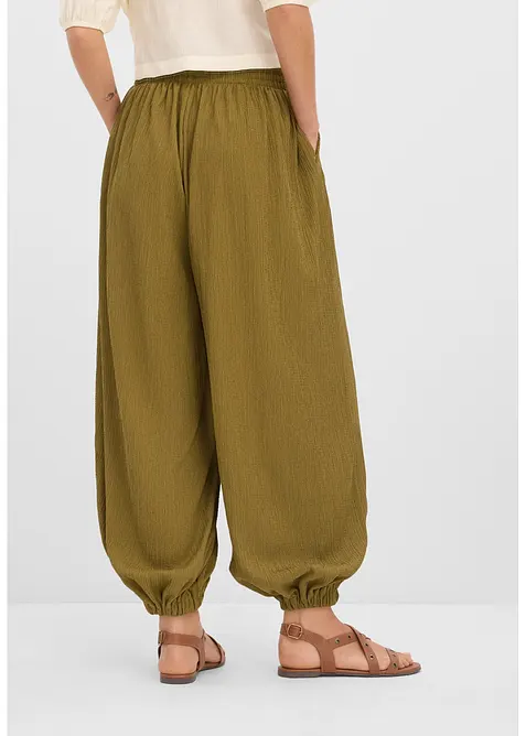 Haremsbukse av strukturert krepp, bonprix