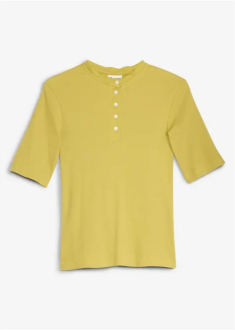 Ribbet topp i 100% &oslash;kologisk bomull, bonprix