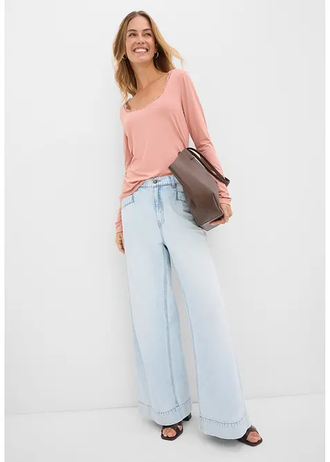 Langermet topp av myk viskosemiks, bonprix