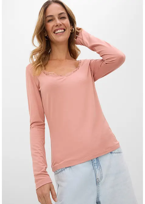 Langermet topp av myk viskosemiks, bonprix