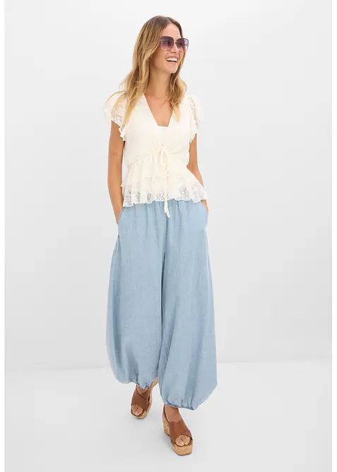 Kort blondetopp, bonprix