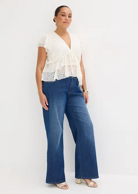 Kort blondetopp, bonprix