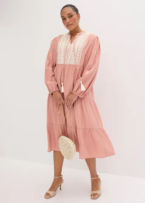 Midikjole i myk viskosemiks, bonprix