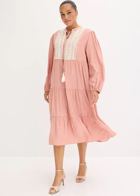 Midikjole i myk viskosemiks, bonprix