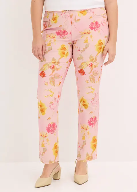 Stretchbukse med blomsterprint, bonprix