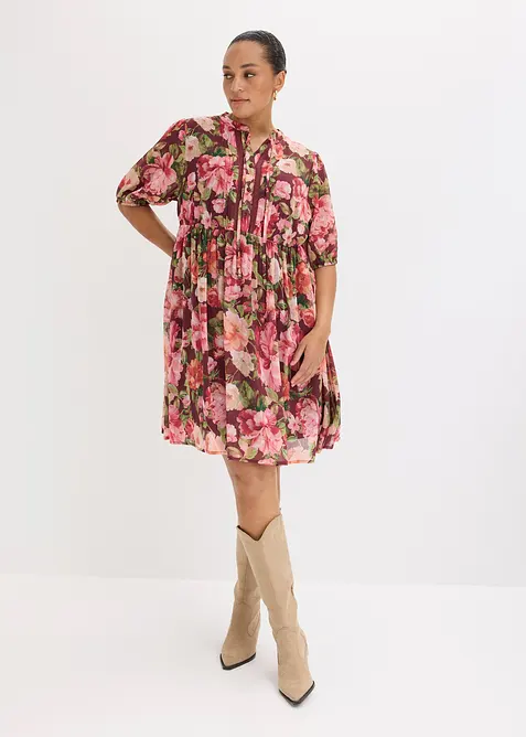 Tunikakjole med blonde, bonprix