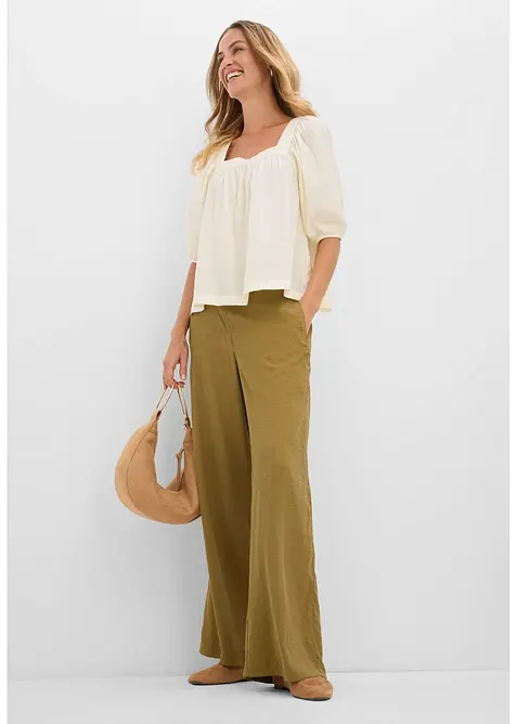 Bluse av strukturert krinklet materiale, bonprix