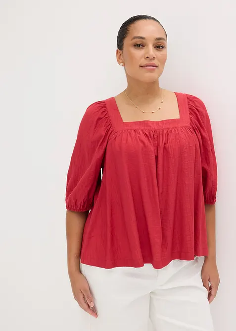 Bluse av strukturert krinklet materiale, bonprix