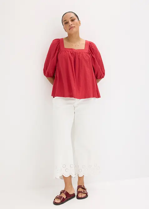 Bluse av strukturert krinklet materiale, bonprix