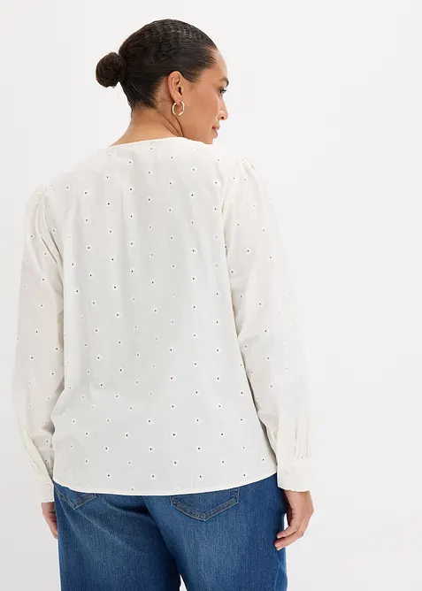 Bluse av strukturert poplin, bonprix