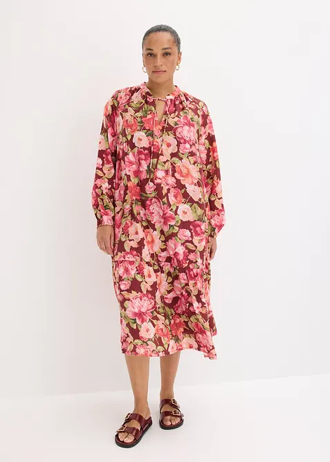 Midikjole i lett viskosemiks, bonprix