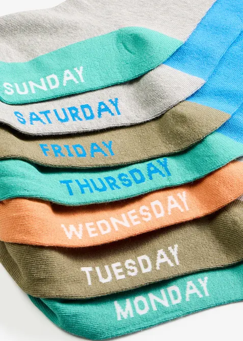 Sokker med &oslash;kologisk bomull (7-pack), bonprix