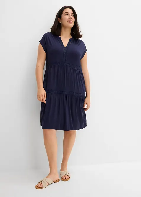 Tunikakjole i myk viskosemiks, bonprix