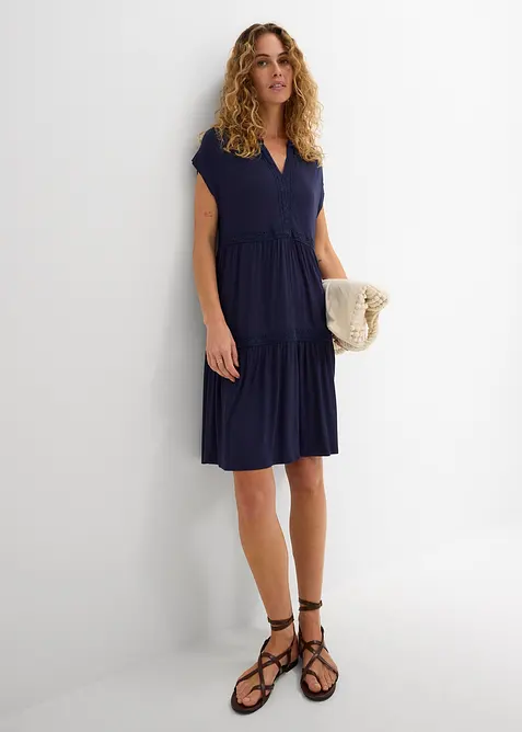 Tunikakjole i myk viskosemiks, bonprix