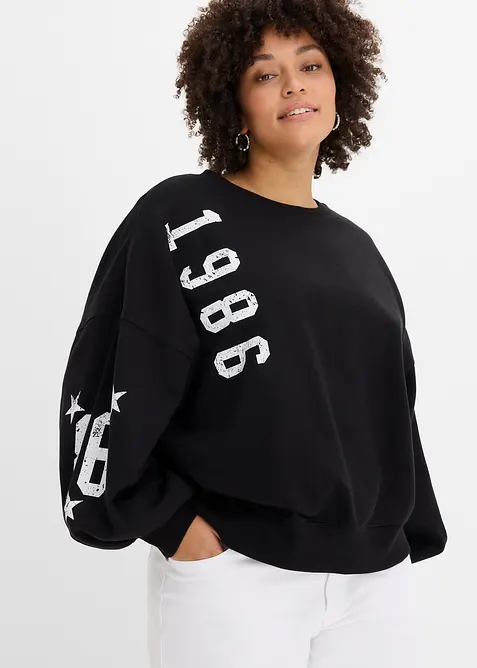 Oversized sweatshirt i 100% &oslash;kologisk bomull, bonprix