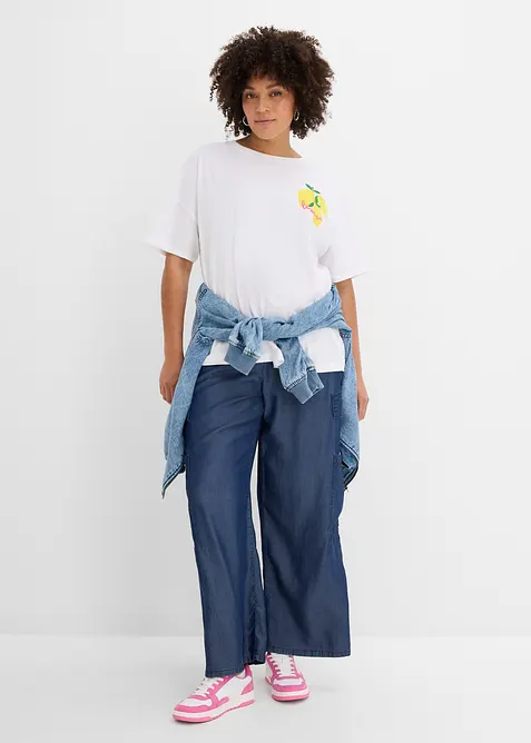 Oversized topp i 100% &oslash;kologisk bomull, bonprix