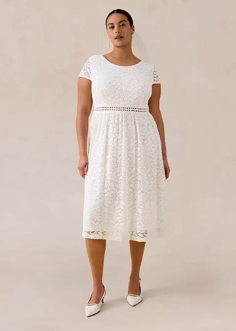 Jerseykjole med heklet innfelling i midjen, bonprix