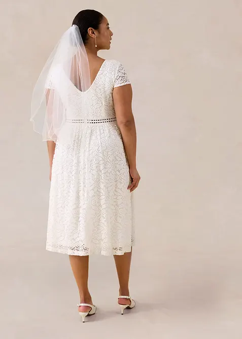 Jerseykjole med heklet innfelling i midjen, bonprix