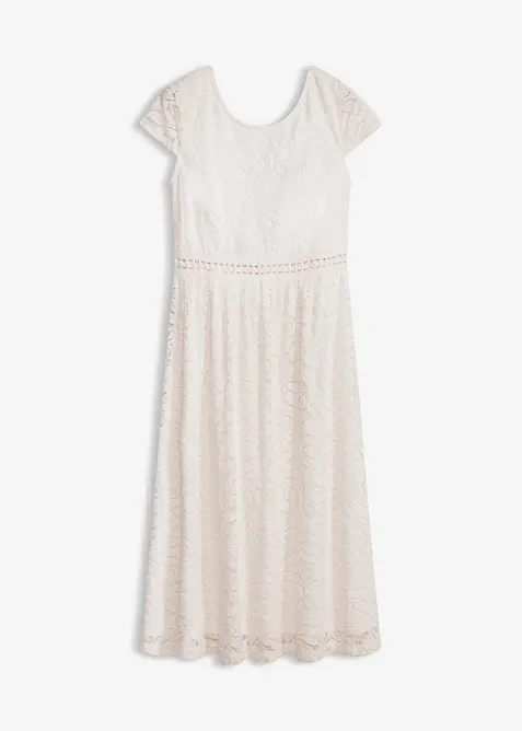 Jerseykjole med heklet innfelling i midjen, bonprix