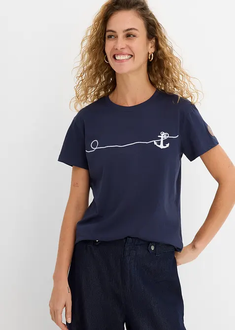 T-skjorte med broderi, bonprix