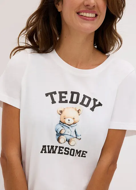 Kort pyjamas i 100% bomull, bonprix