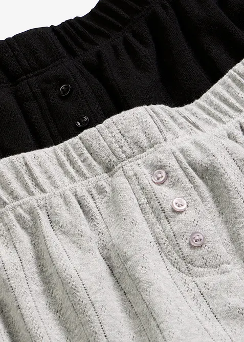 Nattshorts i pointelle (2-pack), bonprix