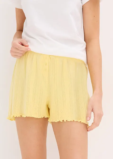 Nattshorts i pointelle (2-pack), bonprix
