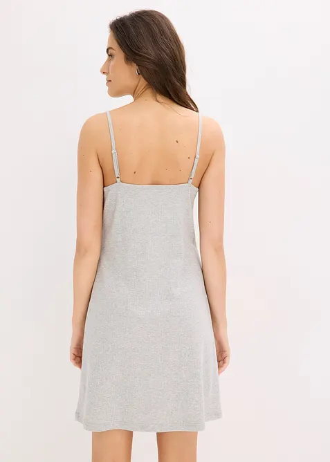 Nattkjole i 100% ribbet bomull, bonprix