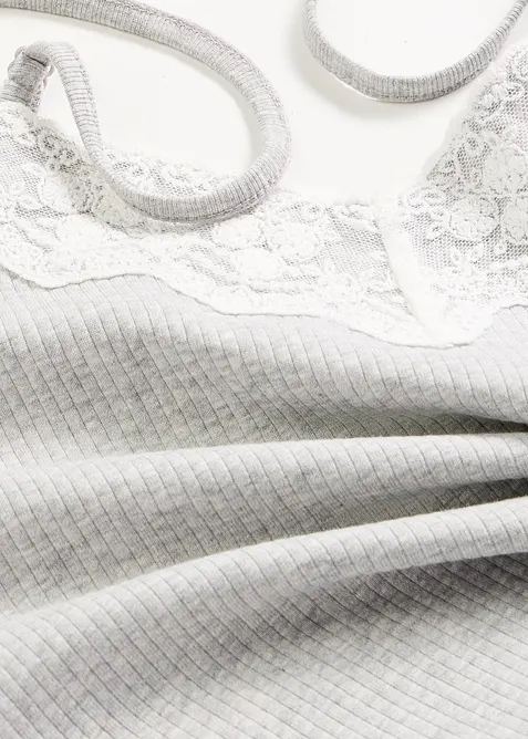 Nattkjole i 100% ribbet bomull, bonprix