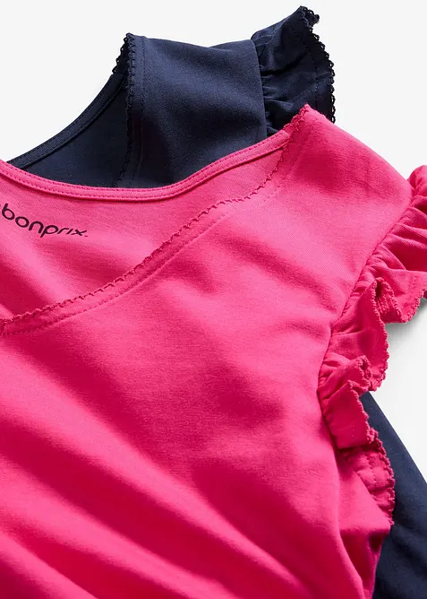 Kort nattkjole i 100% bomull (2-pack), bonprix