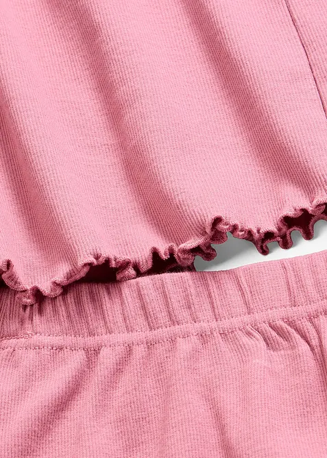 Kort pyjamas av ribbet materiale, bonprix