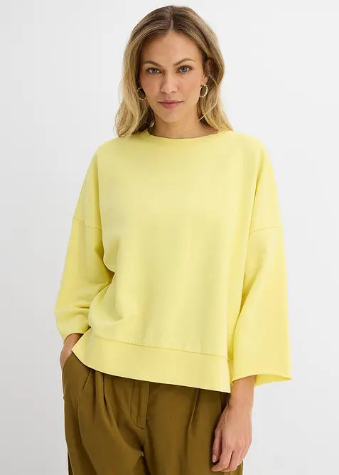 Oversized sweatshirt i bomullsmiks, bonprix