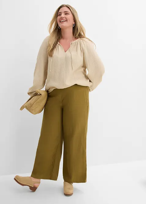 Bluse i luftig musselin, bonprix