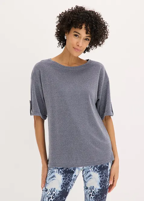 Topp i viskose med glitter og folietrykk, bonprix