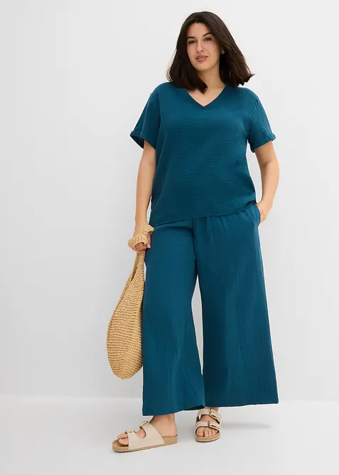 Trikottunika i myk musselin, bonprix